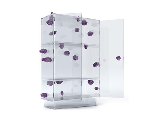 Campana Cabinet in Glass and Amethyst Rendering 2