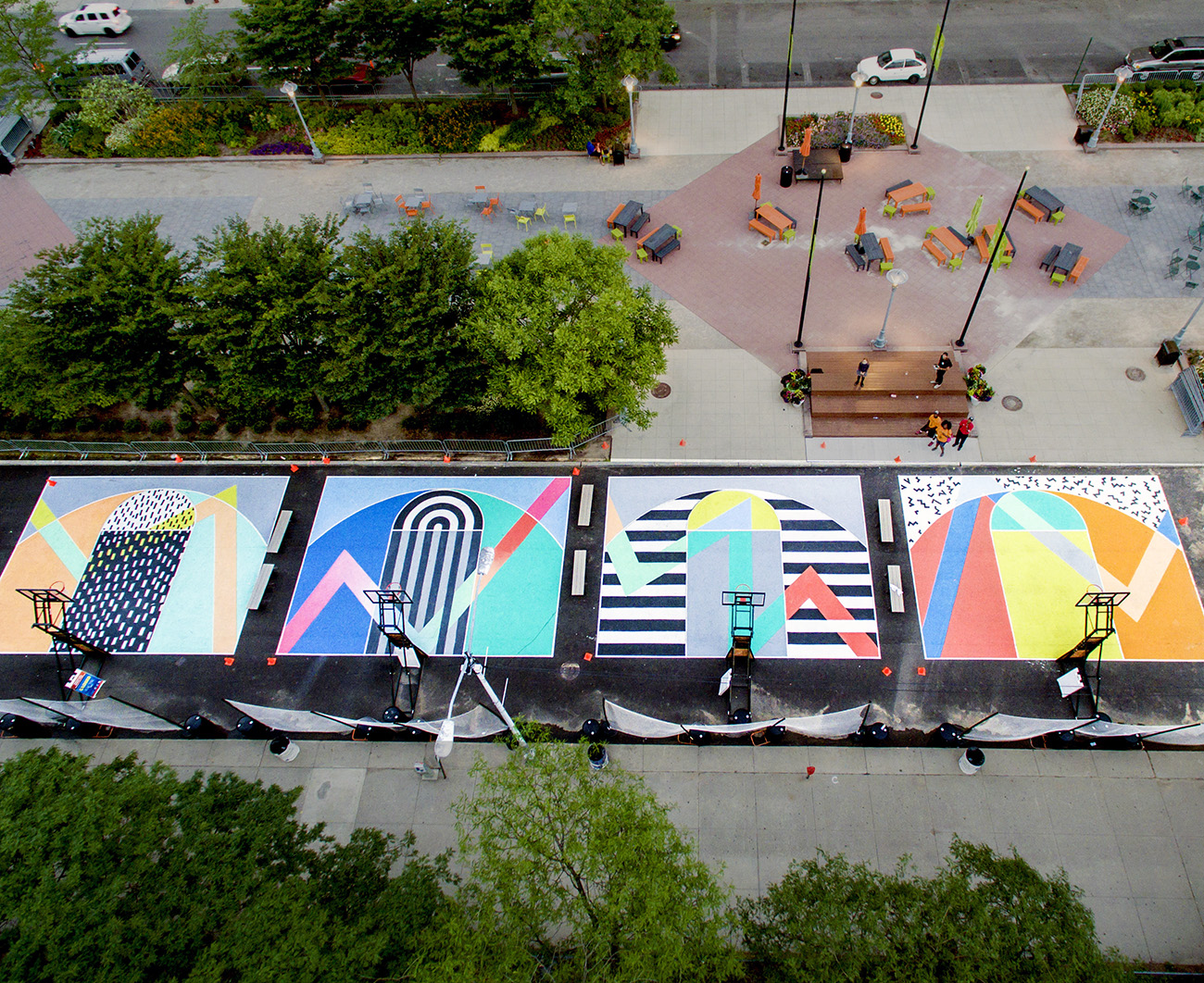 Basketball Court Drone Shot1