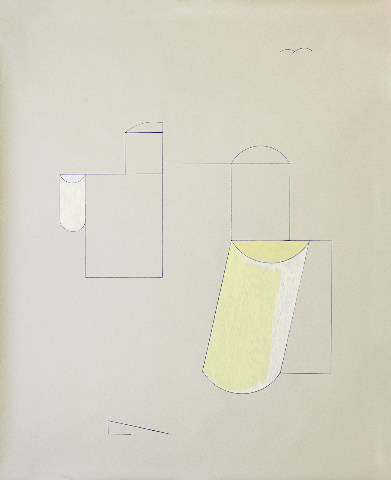 Ana Kras_Castle 2_Color Pencil on paper__Walnut frame_114 * 137 cm