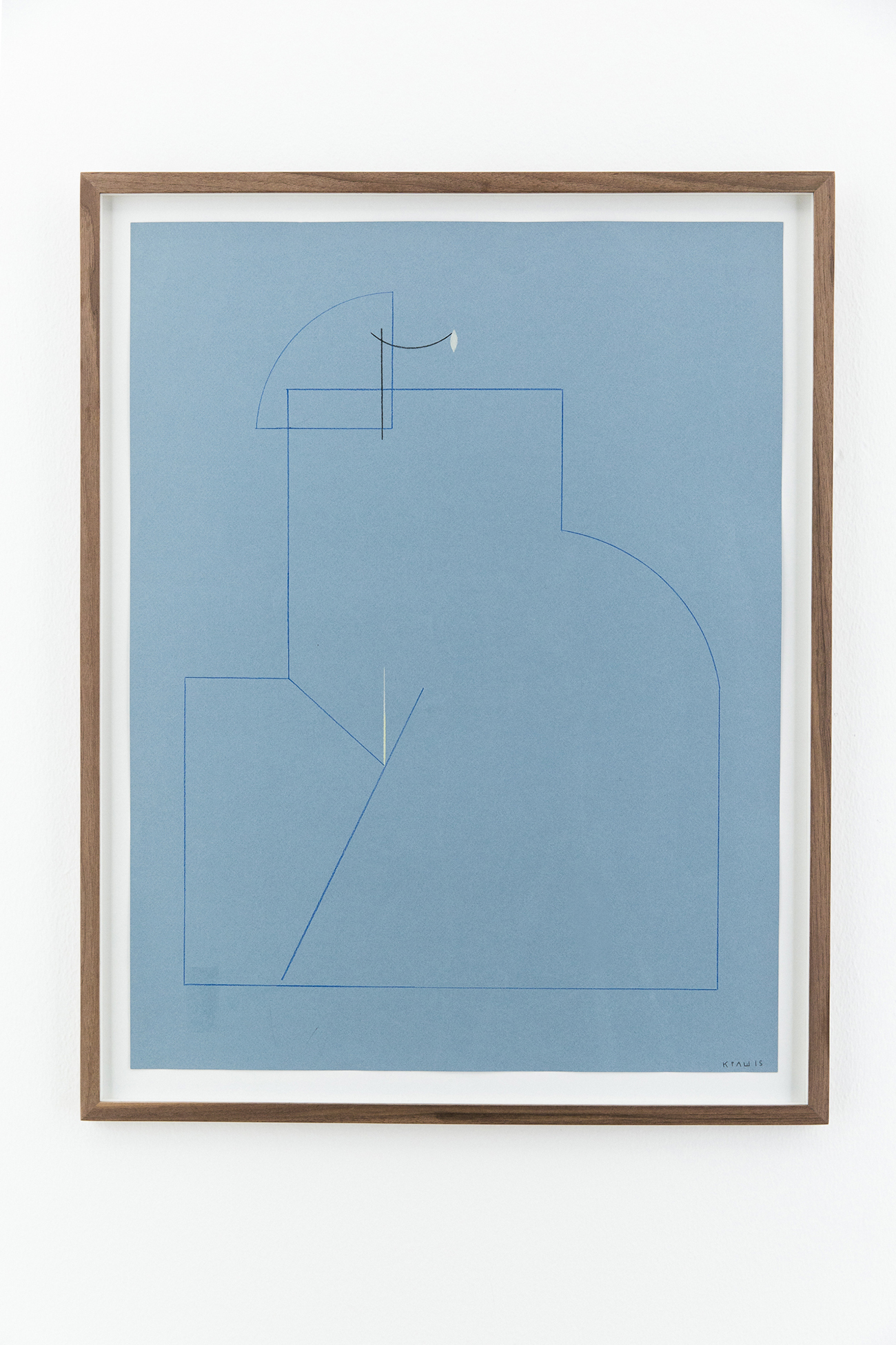 Ana Kras_Woman In the Blue Room_Color Pencil on paper_Walnut frame_57 * 72 cm
