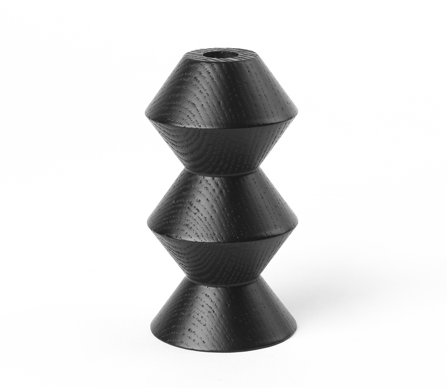 black bud vase by Cofield