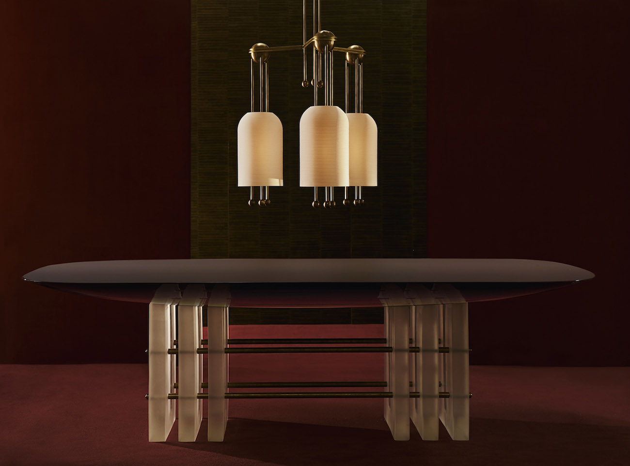 APPARATUS - SEGMENT 6 DINING TABLE - LANTERN 3 PENDANT