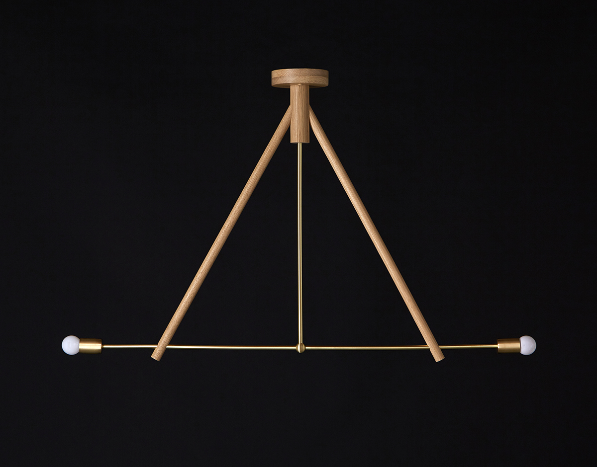 Lodge Chandelier Two_Natural Oak_Black 1