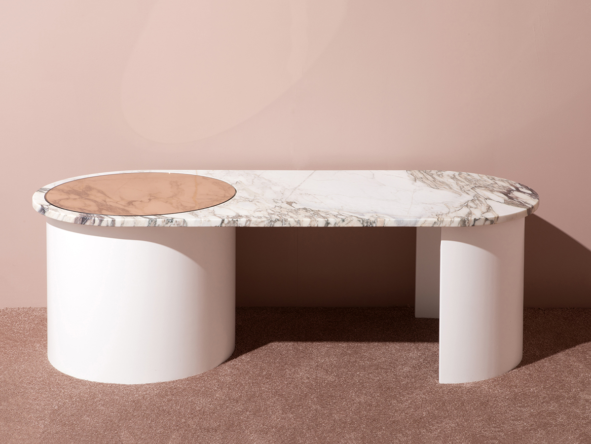 Marble Contour Coffee Table - photo by Charlie Schuck - 2