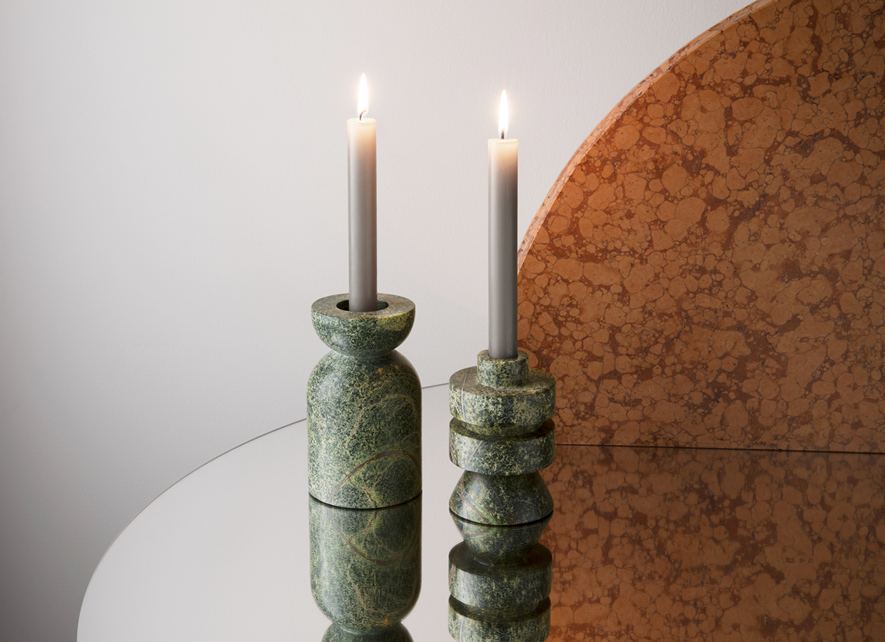 Rock Candleholder Pair