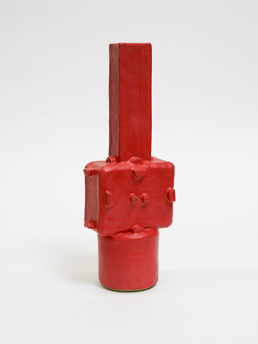 Cherry Red_Tall Robot Vase_BZippy