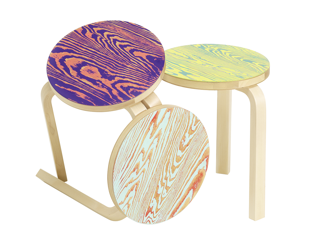 ColoRing legs birch natural lacquered, Seat birch, pine veneered