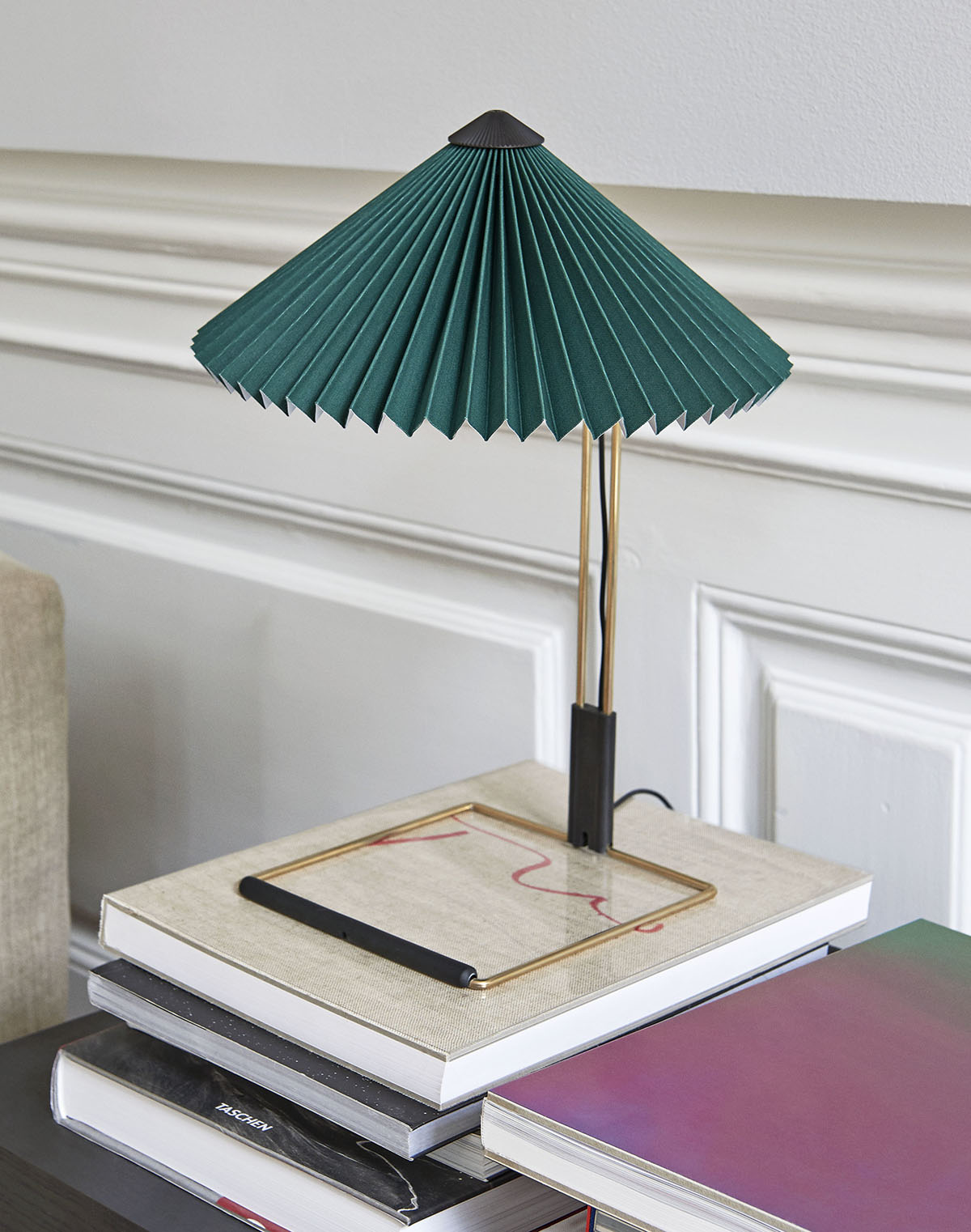 Hay_Matin Table Lamp S green shade polished brass