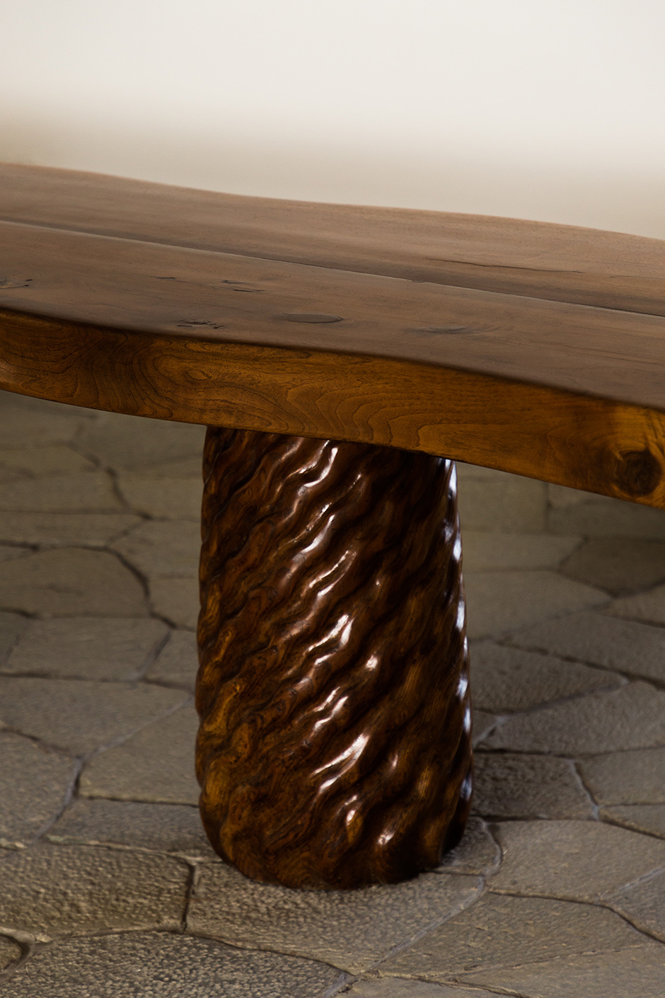 Original walnut and pine table conceived by Curzio Malaparte in situ at Casa Malaparte, Capri 2