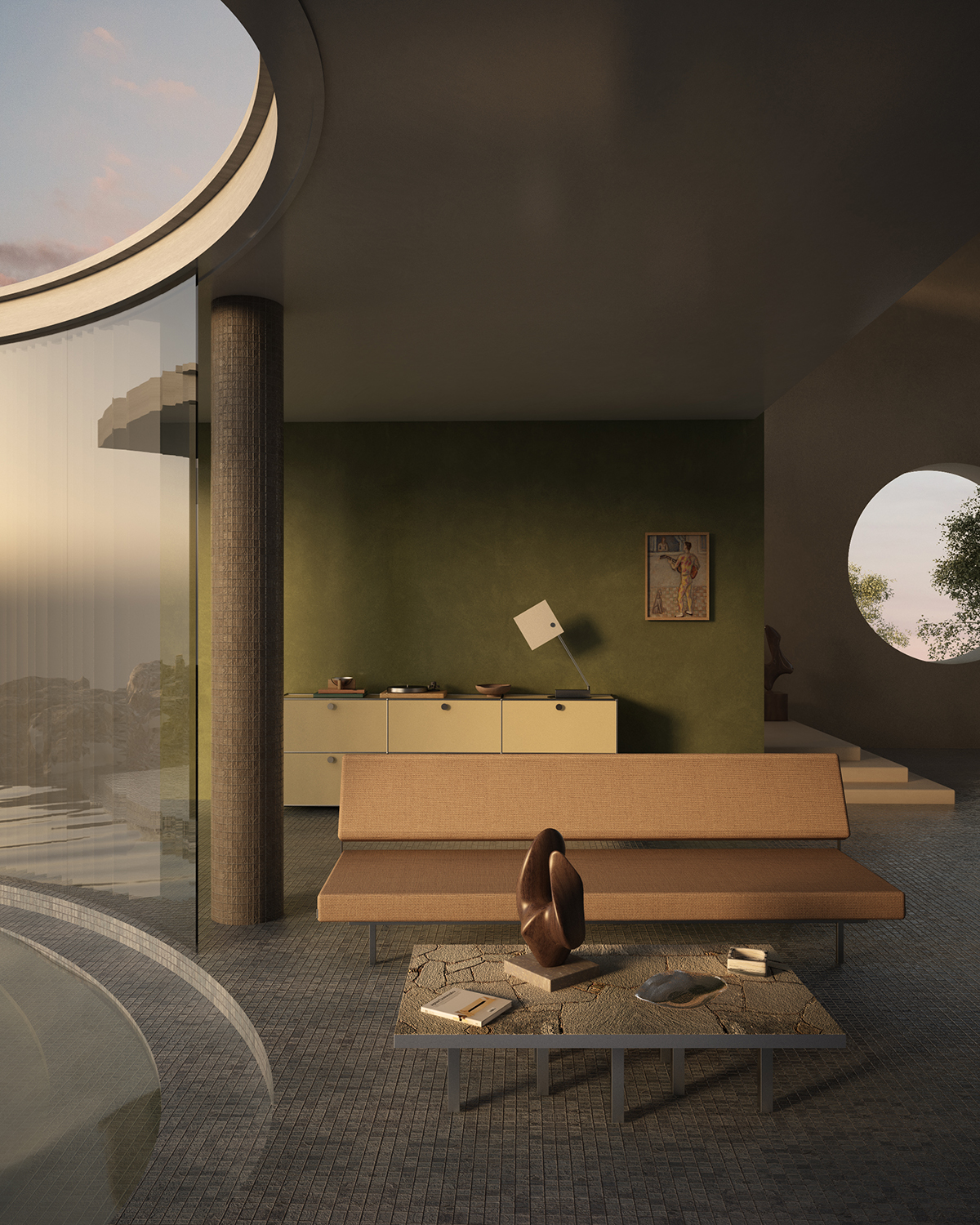 3D rendered interiors Riccardo Fornoni