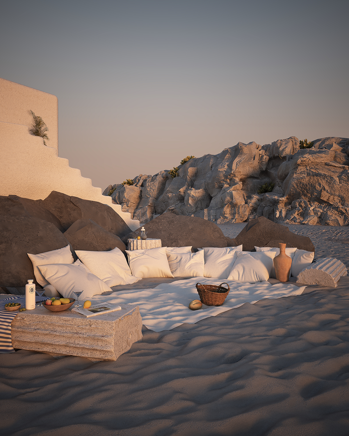 3D rendered interiors Riccardo Fornoni