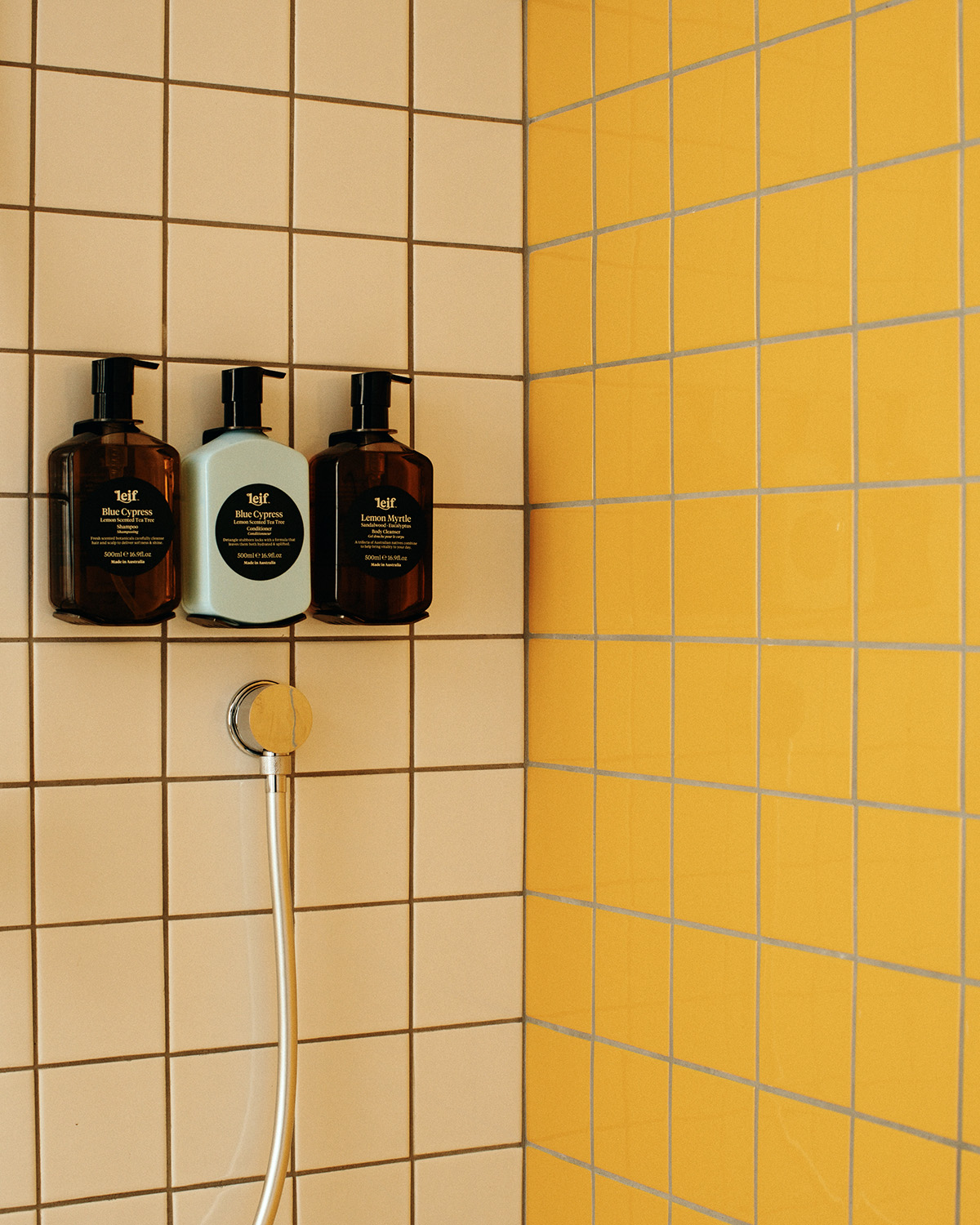 Bathroom at The Sunseeker, Byron Bay; Leif refillable bath products (photo credit. James Tolic)